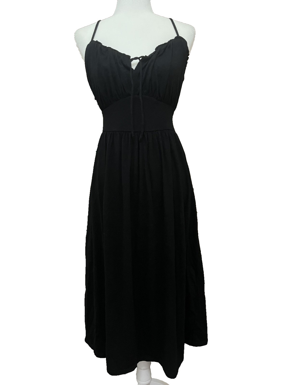 Women's Old Navy Size XL Black 40" Length Flowy Whimsigoth Cami Dress Breathable